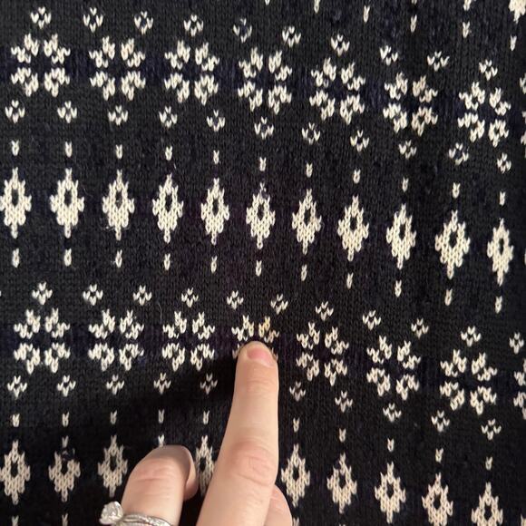 Bogner Sport Fair Isle Wool Turtleneck Sweater Navy Blue Size Medium - Picture 5 of 9